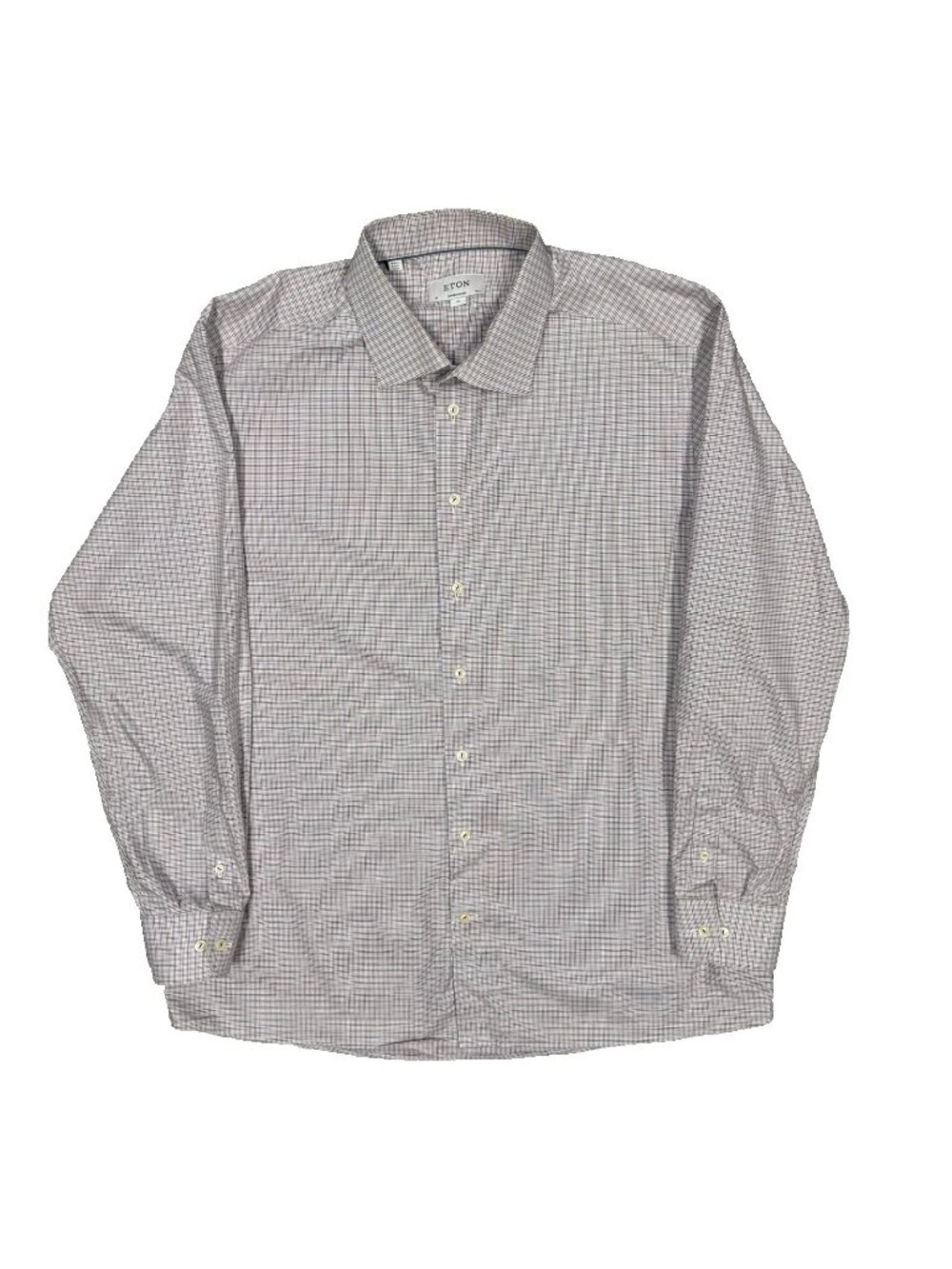 ETON Contemporary Dress Shirt Fine Twill Check Cotton Button Up 47 18.5 XXXL